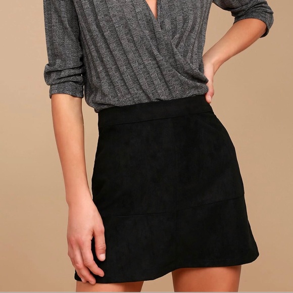Lulus Dresses & Skirts - Lulus Black Seude Mini Skirt